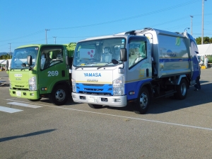 令和元年度防災訓練パッカー車両